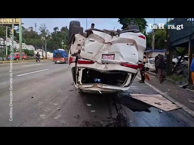 Camioneta agrícola vuelca en el km 19 de la Ruta Interamericana