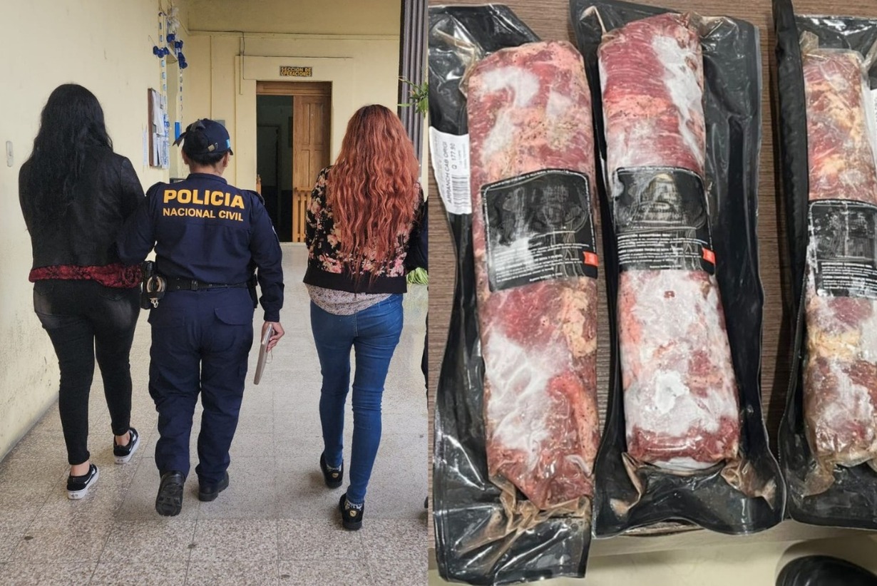 Las mujeres fueron sorprendidas cuando ocultaban la carne entre sus ropas.