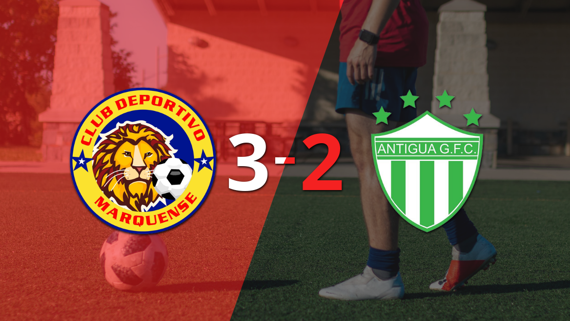 Con dos goles de Diego Casas y un gol agónico, Marquense venció 3-2 a Antigua GFC